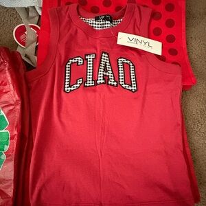 Red Polka Dot Top by Vinyl